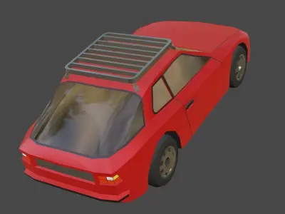 Porsche 924 low poly car Low-poly 3D model