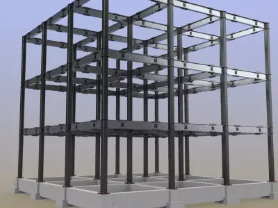 Steel Building 3D model