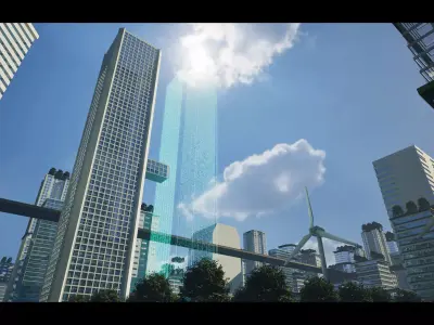 Detailed Sci-Fi Metropolis Unreal Environment City Low-poly 3D model