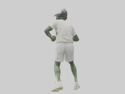 Tennis Player in Action statue model Low-poly 3D model