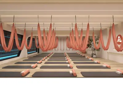 Modern Pilates Studio Interior Scene 3D model
