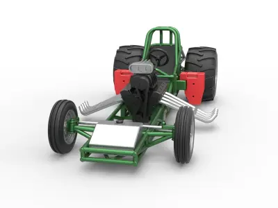 Vintage Pulling Funny car Base Scale 1 to 25 3D print model