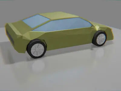 Low Poly car in polygons Low-poly 3D model