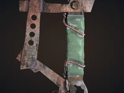 Hand Made Melee Gun Free low-poly 3D model