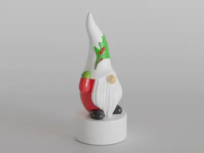 Festive Gnome with Holly Hat 3D print model
