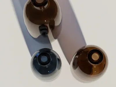 Dark Glass Vases Set 3D model