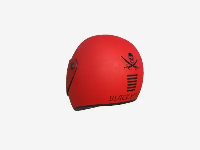 Motorcycle Helmet 06 Red - Character Fashion Design Low-poly 3D model