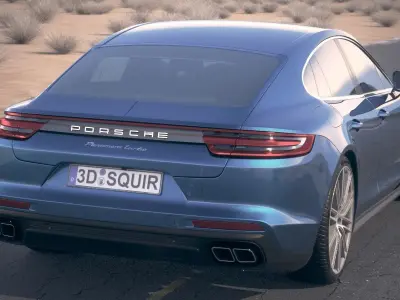 Porsche Panamera Turbo 2017 desert studio  3D model