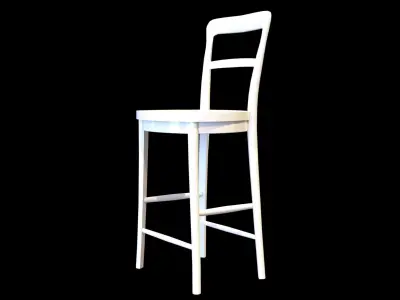 ClineCounter Stool-white painted Low-poly 3D model