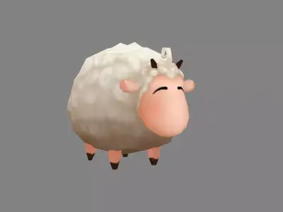Cartoon Sheep Low-poly 3D model 3