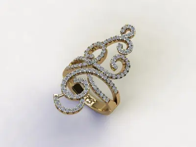 R235 diamond ring jewelry  3D model