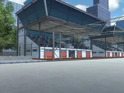 Race Track dragrace Actions 3D model