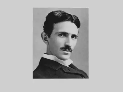 Nikola Tesla portrait Low-poly 3D model