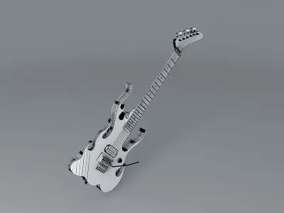 J Frog blue flame guitar Free 3D model