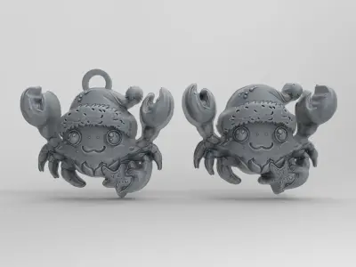christmas crabsanda decor  3D print model