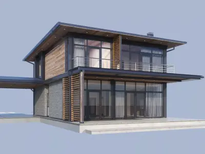 Modern House model Contemporary exterior building 3D model