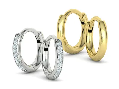 Hoop Earrings Women Earrings Diamond Earrings 3D print model