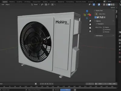 air condition external unit ready for render 3D model