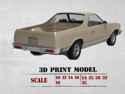 STL printable Chevy El Camino Fifth generation 3D print model
