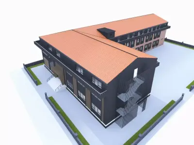 BUILDING SCHOOL - WITH INTERIOR 3D model