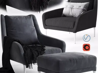 Edouard Armchair 3D model purchase