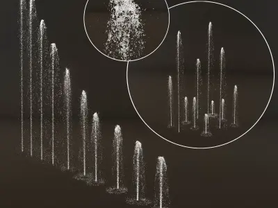 Collection fountain waterfall 3D model