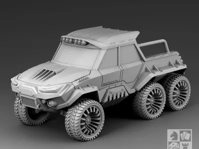 Futuristic All-terrain Vehicle 3D print model