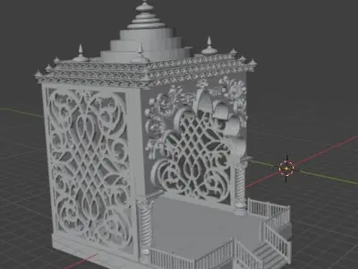 Hindu Temple 3D Model for Dashboard and Home Decor Mandir Design 3D print model
