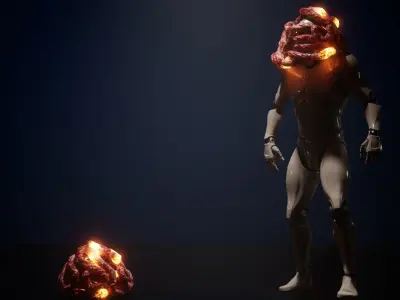 GutBall glowing ball of fire Low-poly 3D model