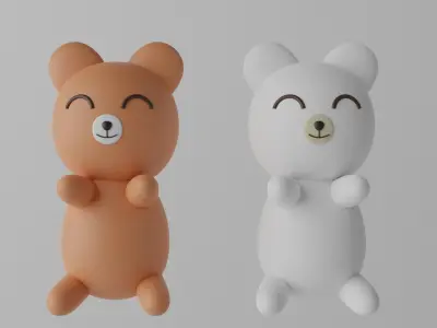Cartoon Cute Bear 3D model buy