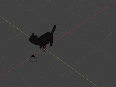 3D cat with RIG Low-poly 3D model