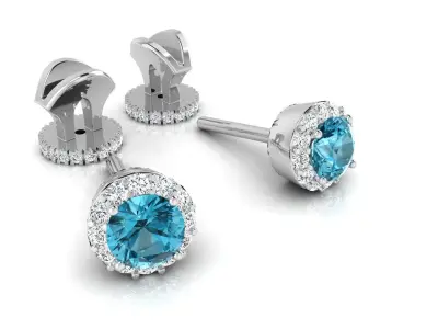 Earring E19 The luxury female earring with gems 3D print model