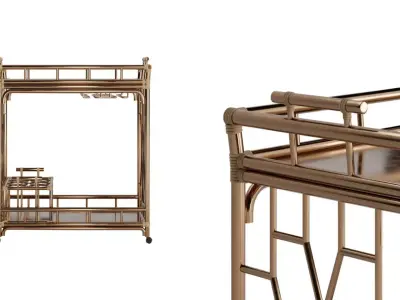 The Worth Rattan Bar Cart 3D model