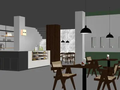 Qiji Coffee Shop Double Cashier 3D model