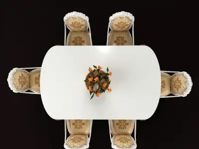 table chairs set 156 3D model