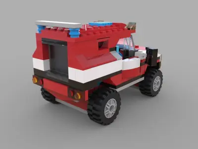 Lego jeep game Low-poly 3D model