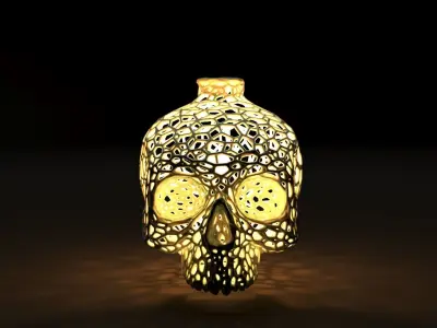 Lampshade in the shape of a skull 3D print model