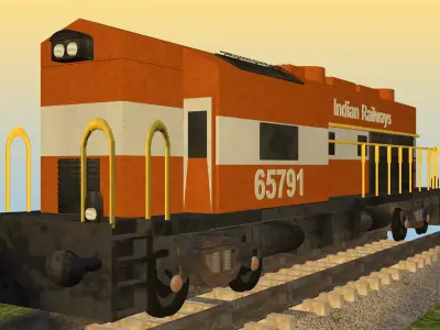 Indian Diesel Locomotive 3D Model V2 Free 3D model