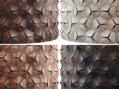 20 Wooden 3D Panel Materials 04 - PBR - 4K Low-poly 3D model