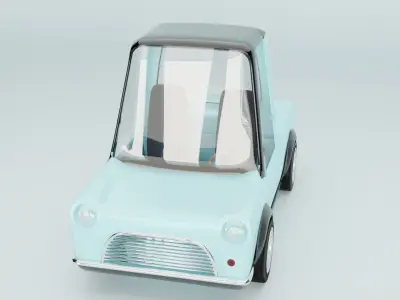  Stylish 3D Mini Pickup Truck   Game-Ready  Low-poly 3D model