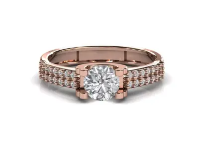 STL 3DM Print Ready Women Diamond Ring Lightweight Printable  3D print model 124