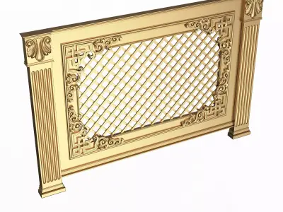 Radiator Cover Decorative Screening Grille Panel 02 Low-poly 3D model