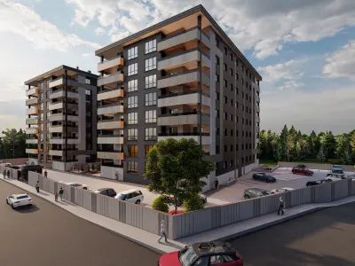 Modern Residential Apartment Site Complex Lumion Scene 3D model