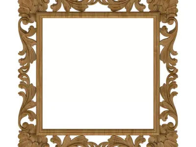 Carved picture frame STL 3D model 78