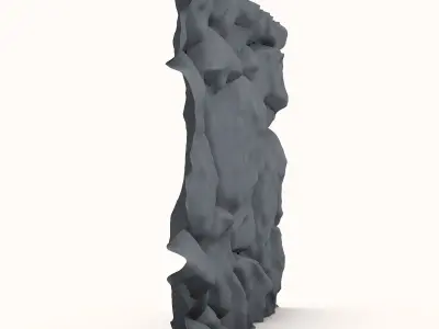 Heavy Stone Block Wall Detail 3D model