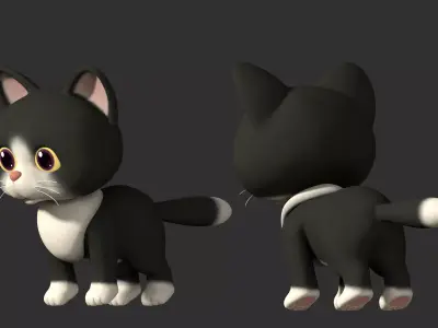 cartoon cat 3D model 4
