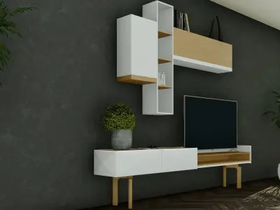Tv Wall Set Free 3D model