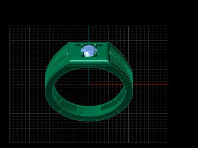 Print Ready STL 3DM  Gents Rings Diamond Men Ring  3D print model 177