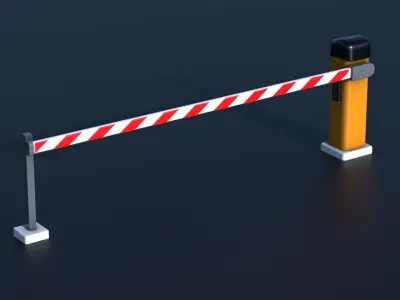 Car Park Barrier Gate Game ready Low-poly 3D model