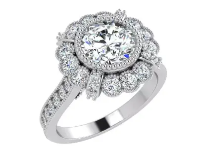 Flower Halo Ring 3784 3D print model